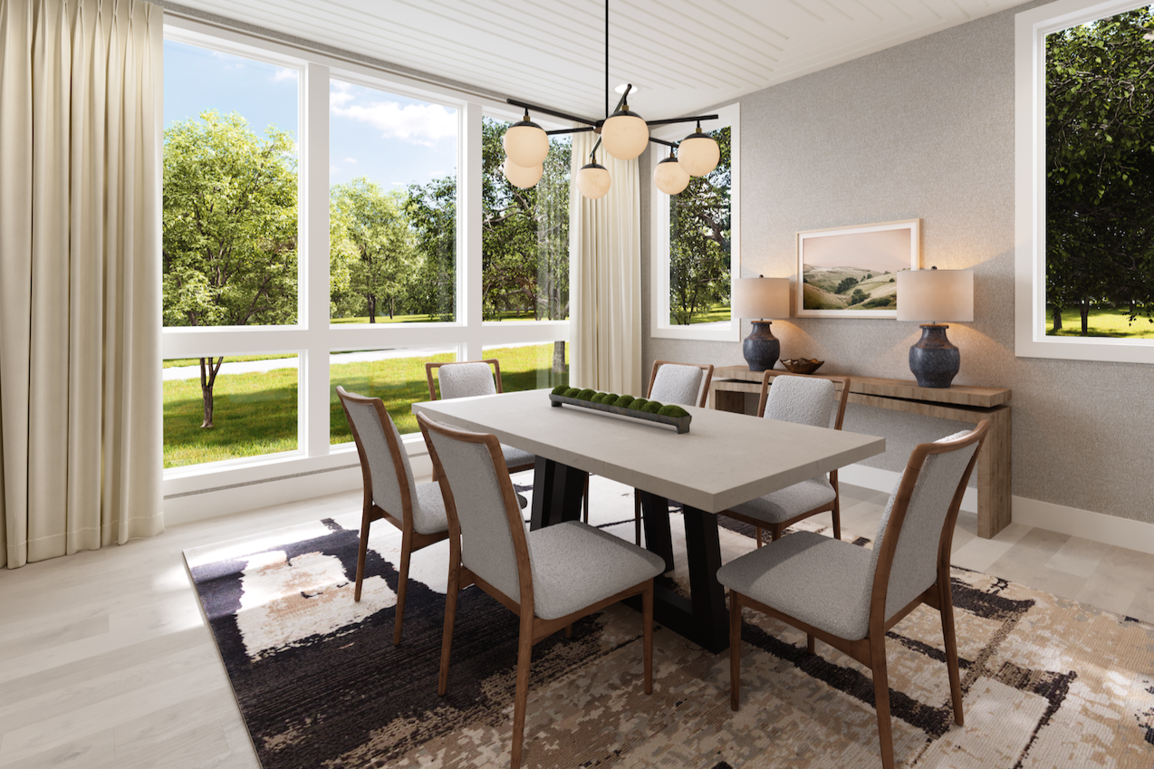 Contemporary earthy interior design of dining room for Inside Lookbook's Hill House